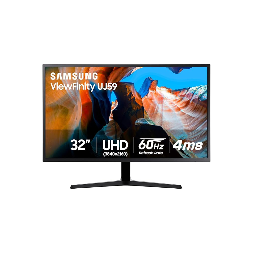 SAMSUNG 32" UJ59 Series 4K UHD (3840x2160) Computer Monitor, LU32J590UQNXZA, Black
