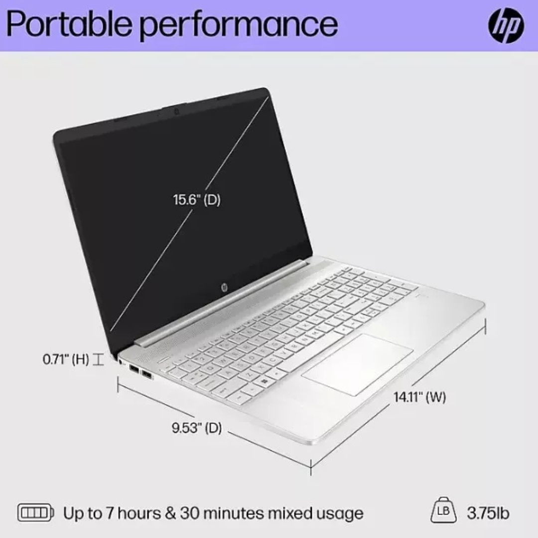 HP 15.6'' FHD Laptop Intel i3-1215U 3.3GHz 8GB 256GB SSD W11H Fingerprint Reader