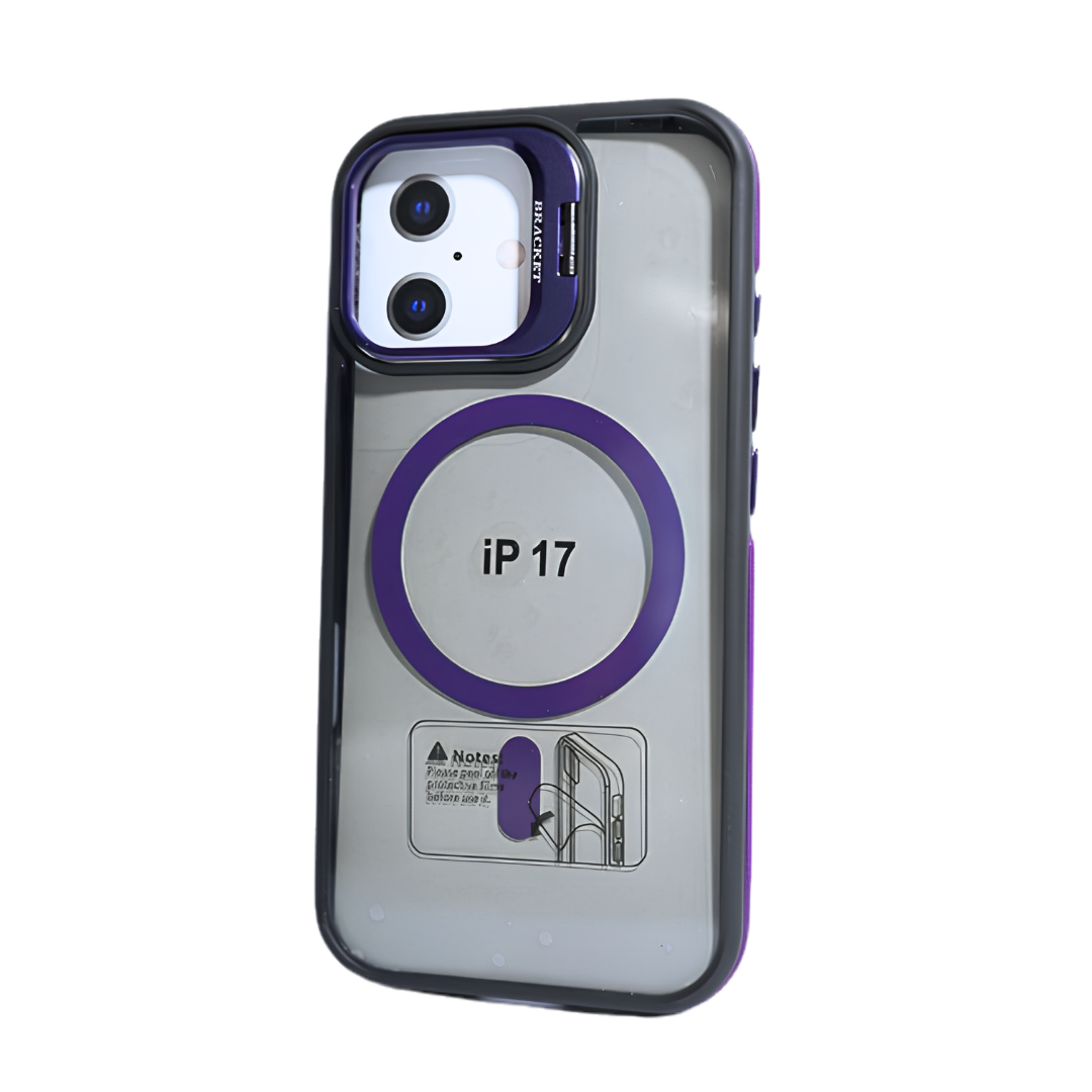 Transparent case for iPhone 17 with bracket stand